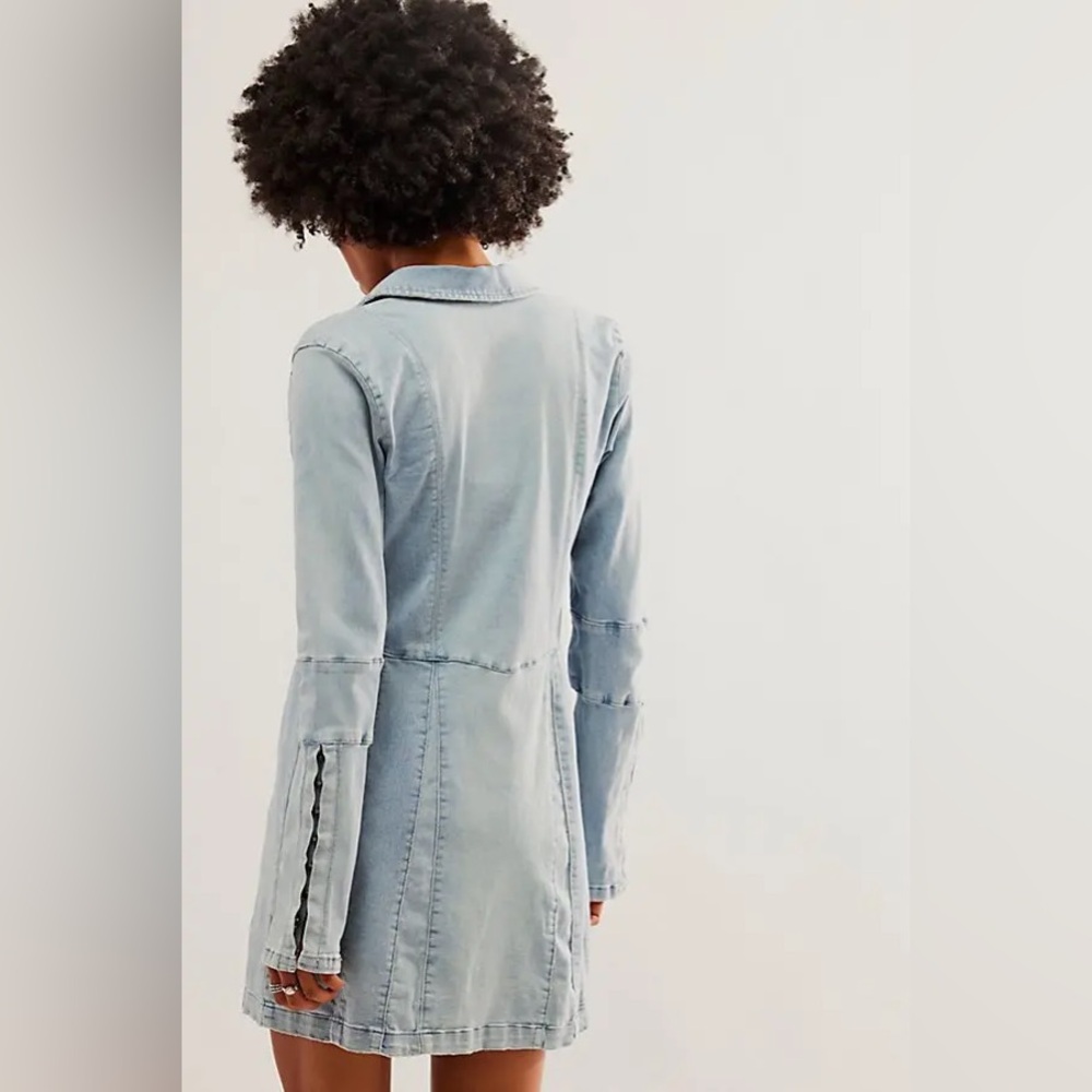 Free People Thea Denim Mini Dress - Picture 2 of 10
